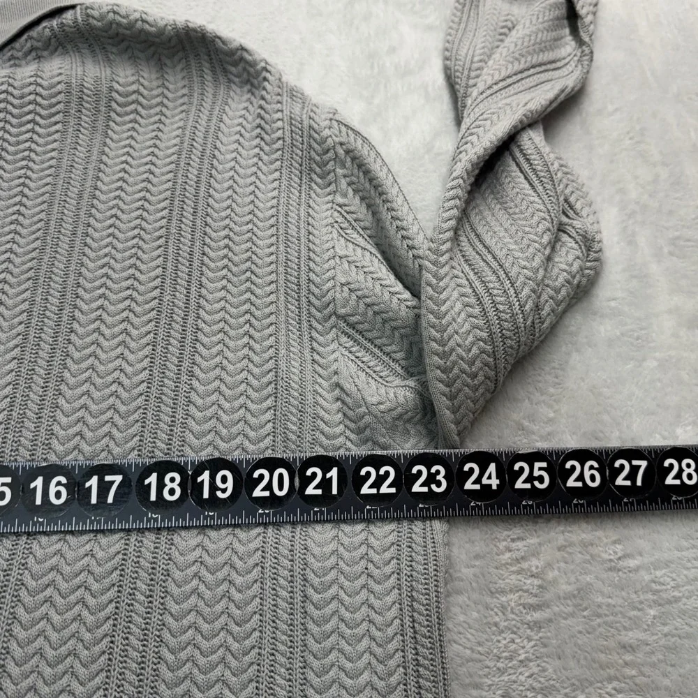 Forever 21 Cardigan Mens Large Gray Cable Knit Button Up Long Sleeve Sweater NEW